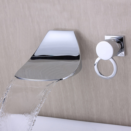 Contemporain généralisée cascade robinet évier salle de bains (Chrome) T6034