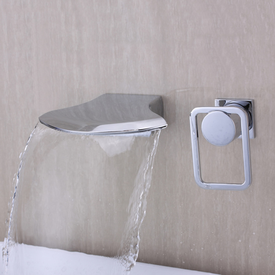 Contemporain généralisée cascade robinet évier salle de bains (Chrome) T6035