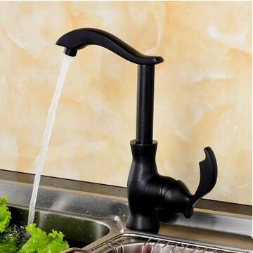Antique Bronze Noir Laiton Rotatif Robinet de Cuisine TA258B