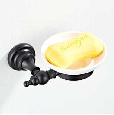 Antiquités Bronze Noir Brass Accessoires De Salle De Bain Porte-savon TB049